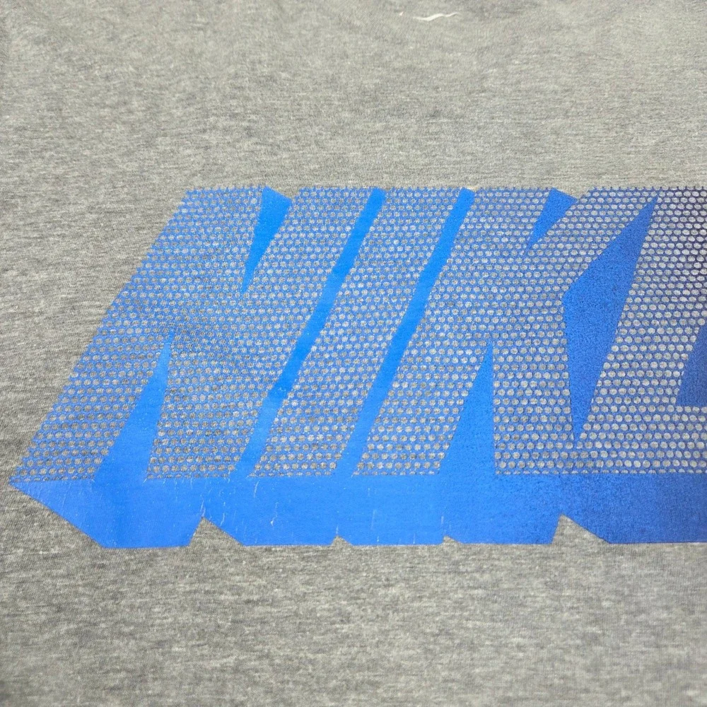 Nike The Nike Tee Graphic T-Shirt Athletic Cut Men Large Grey Blue 581418-06G